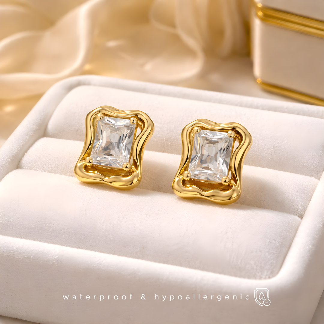 AVIN - Freiform Ohrringe - 18K vergoldet