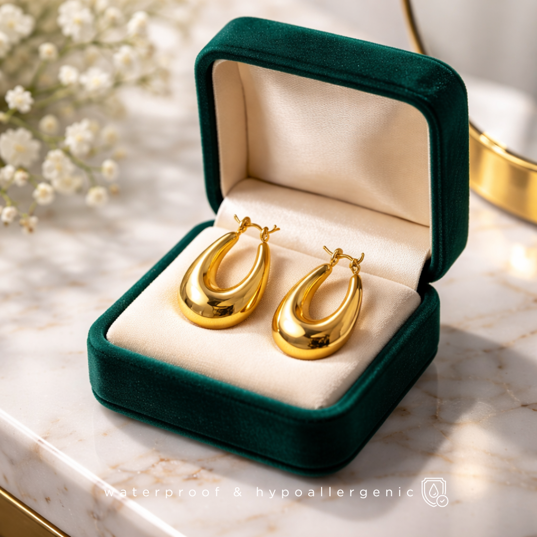 HEYV - Halbmond Creolen - 18K vergoldet